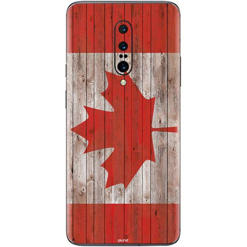Canadian Flag Dark Wood OnePlus 7 Pro Skin